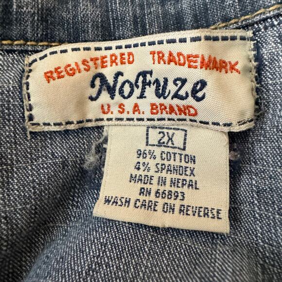 NoFuze Y2K Crop Denim Trucker Juniors Jacket Size 2X - Picture 5 of 5